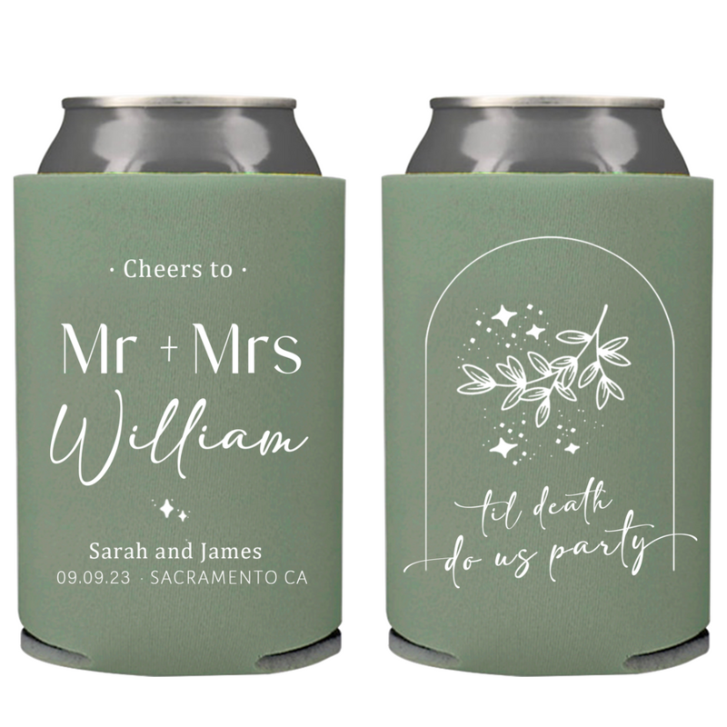 Personalized Wedding Can cooler, beer hugger, Stubby Cooler, engage party favor, promotional product, wedding favor gift F011